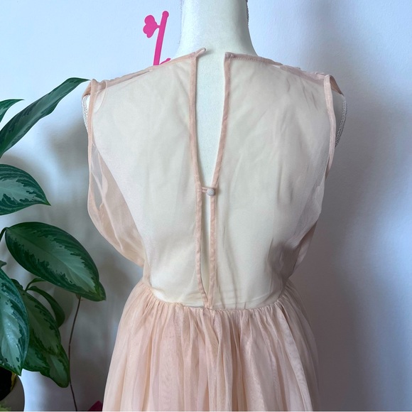 ASOS Mesh Dress - Size 8 - Champagne Color with Crystals Embroidered - Picture 8 of 10